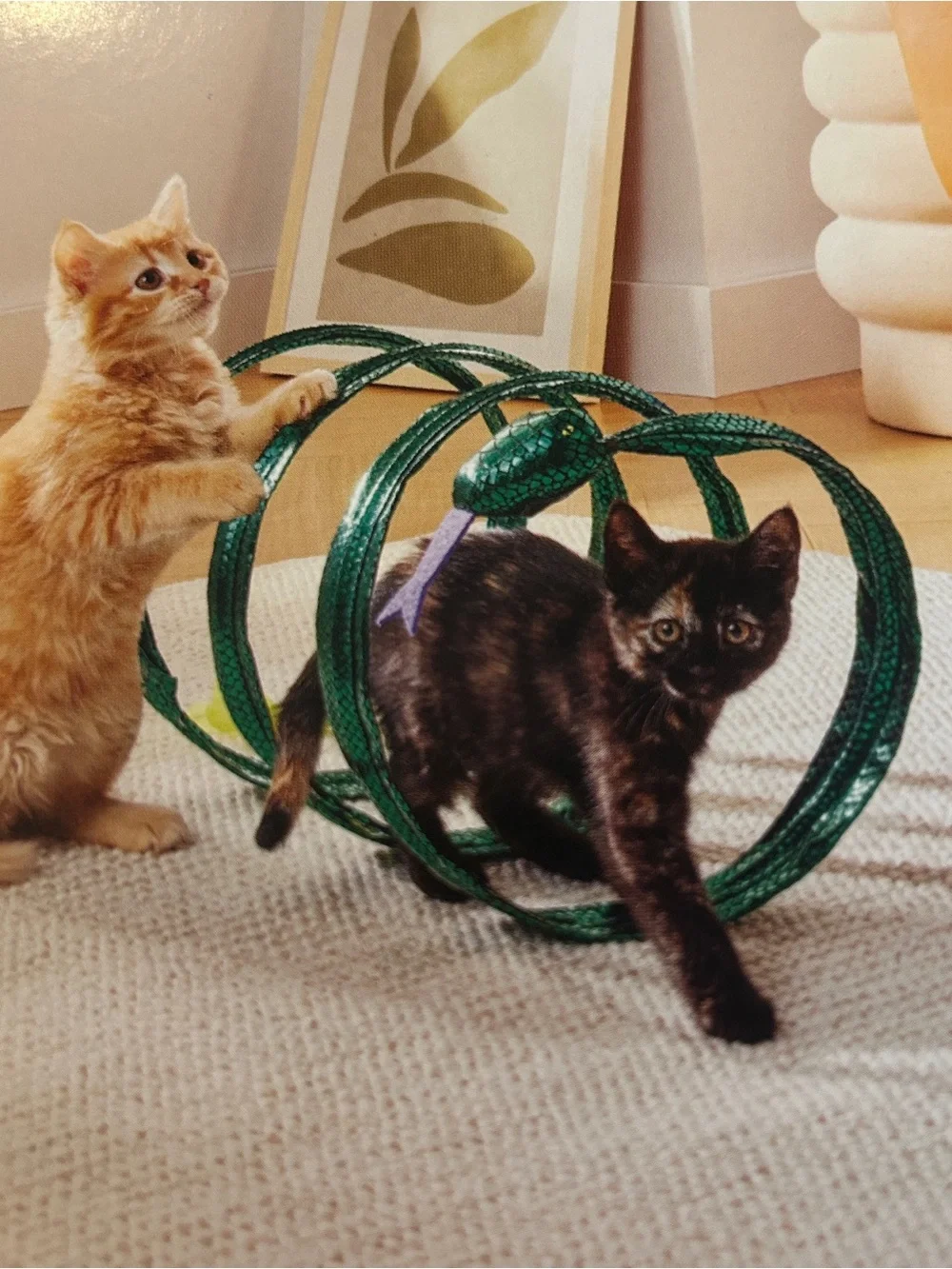 Boots & Barkley Swat & Chase Cat Tunnel green serpent design interactive toy nwt